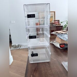 3 clear Lockabox One medium-sized clear lockable storage box medicine valuables